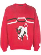 Martine Rose Bull Detail Knitted Jumper - Red