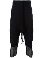 Thom Krom Mesh Hem Drop-crotch Trousers, Men's, Size: Xl, Black, Cotton