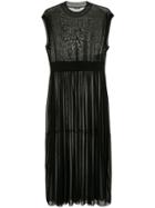 Jil Sander Navy Short-sleeve Flared Dress - Black