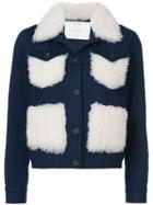 Adam Lippes Shearling-trimmed Denim Jacket - Blue
