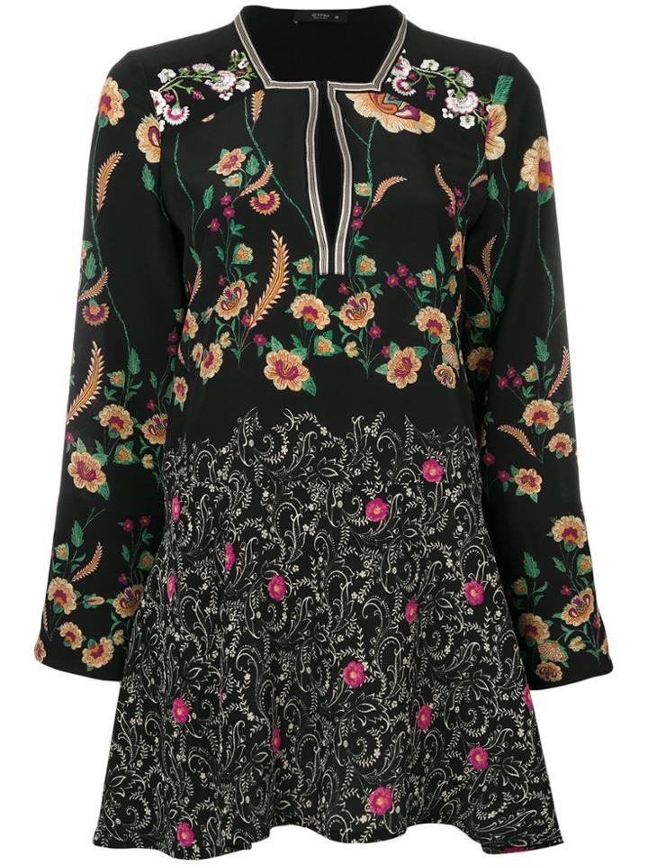 Etro Floral Tunic Blouse - Black