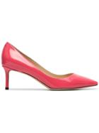 Jimmy Choo Pink Lang 100 Patent Leather Sandals - Pink & Purple