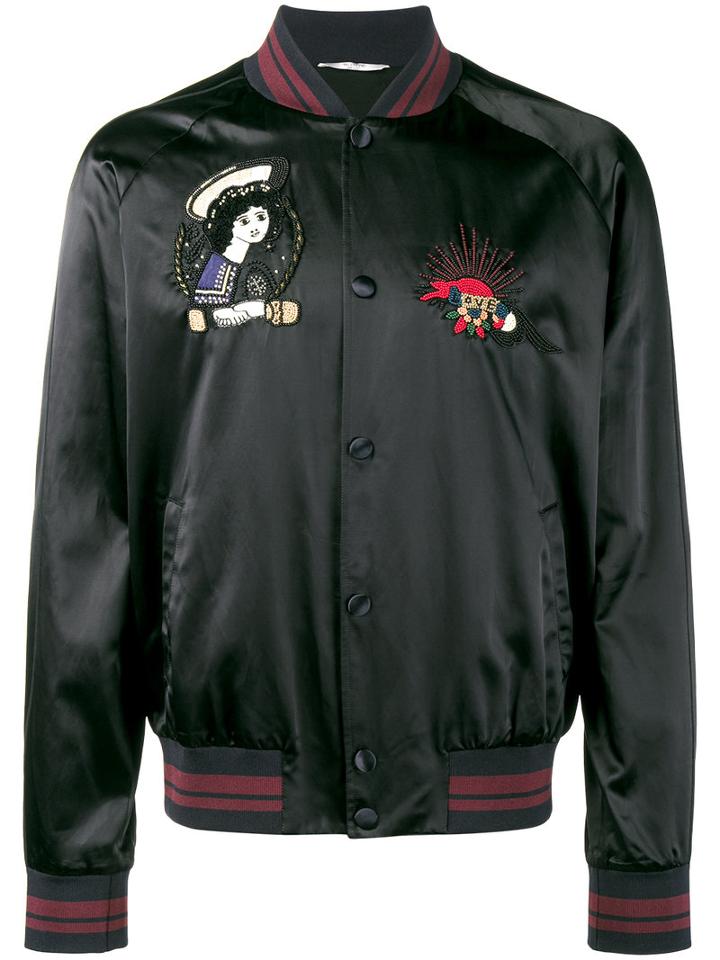 Valentino - Tattoo Embroidered Souvenir Jacket - Men - Cotton/polyamide/polyester/viscose - 52, Blue, Cotton/polyamide/polyester/viscose