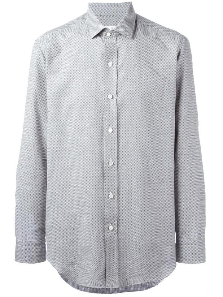 Salvatore Piccolo Micro Print Shirt, Men's, Size: 40, Blue, Cotton