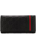 Gucci Gucci Signature Web Flap Wallet - Black