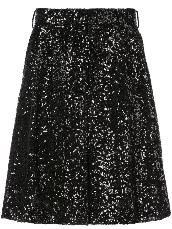 Comme Des Garçons Homme Plus Glitter Shorts - Black