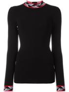 Emilio Pucci Patterned Collar Jumper, Women's, Size: Large, Black, Polyester/viscose