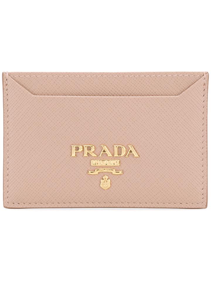 Prada Logo Cardholder - Nude & Neutrals