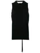 Isabel Benenato Sleeveless Hoodie - Black