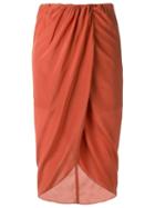 Egrey High Waisted Midi Skirt, Women's, Size: 42, Brown, Silk