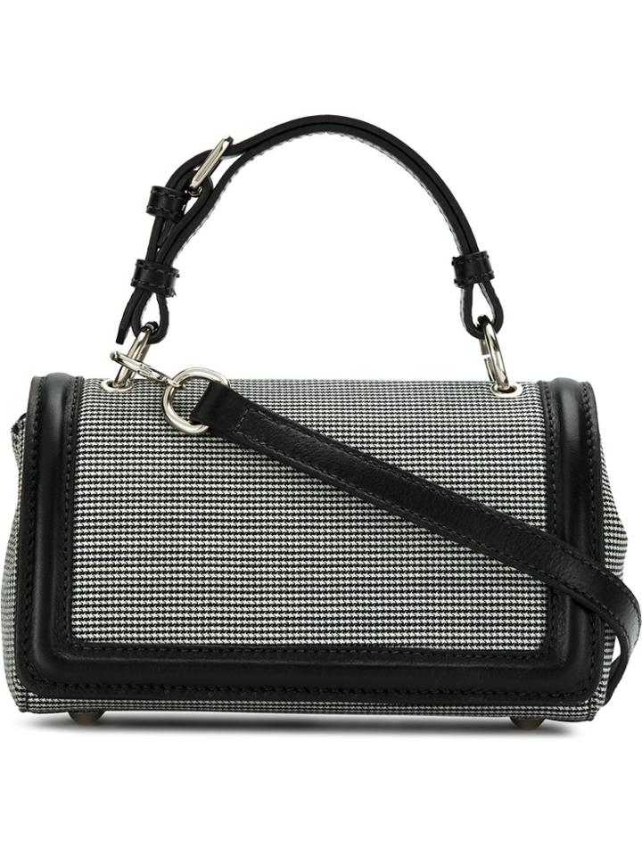 Reinaldo Lourenço Houndstooth Shoulder Bag - Black