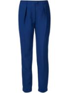 Carven Front Pleat Trousers, Women's, Size: 34, Blue, Acetate/viscose/polyester