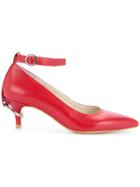 Nina Zarqua Ankle Strap Pointed Pumps - Red