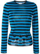 Paco Rabanne Perforated Stripe Jumper - Blue