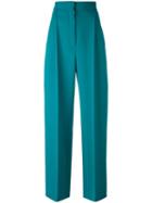 Céline Flared Pants, Women's, Size: 36, Blue, Cotton/wool