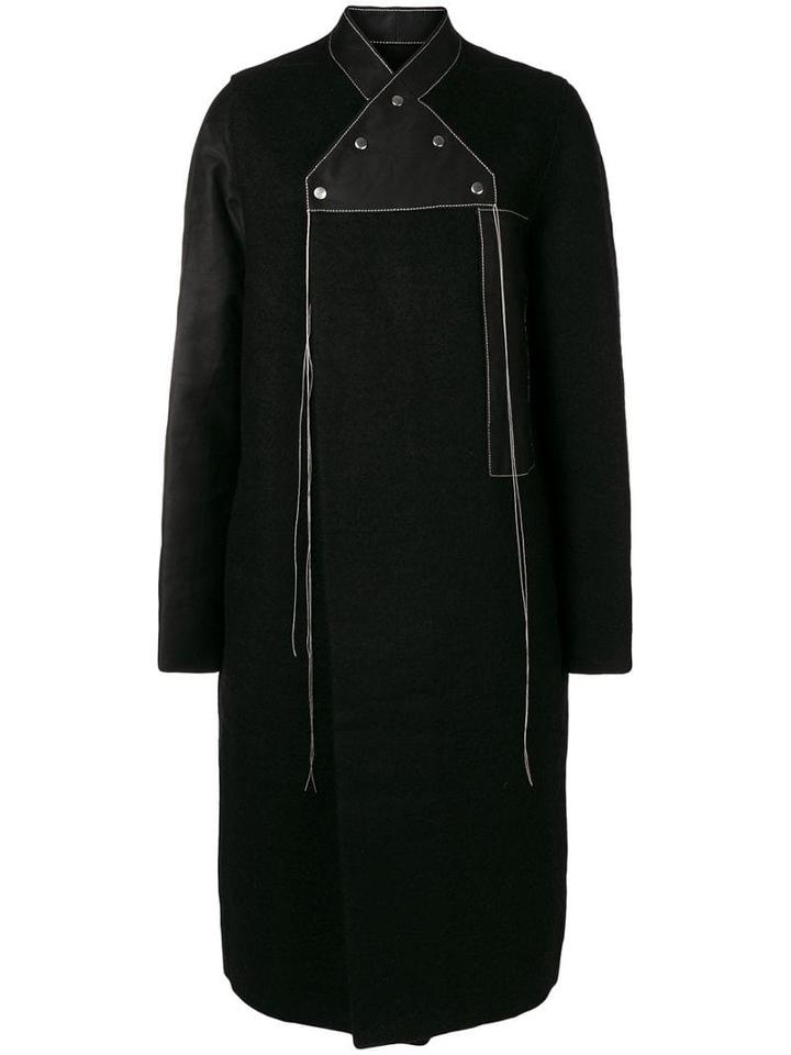 Rick Owens Double-breasted Neckline Coat - Black