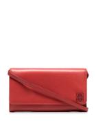 Loewe Red Continental Logo Leather Clutch Bag - Black