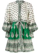 Zimmermann Paisley Peasant-sleeve Dress - White
