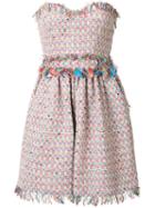 Msgm Strapless Tweed Dress, Size: 40, Polyester/cotton/polyamide/metallic Fibre