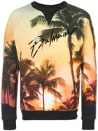 Balmain Palm Tree Print Sweater - Yellow