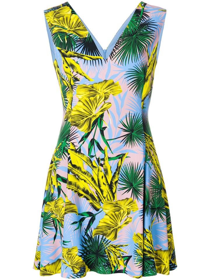 Versace Leaf Print Mini Dress - Multicolour