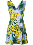 Versace Leaf Print Mini Dress - Multicolour
