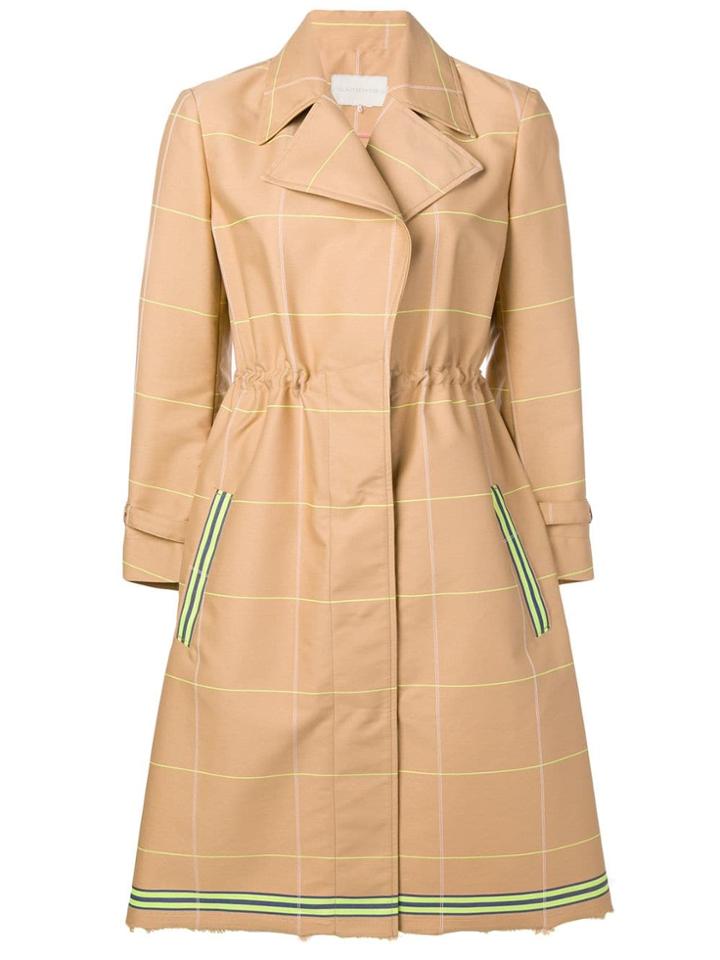 L'autre Chose Check Trench Coat - Neutrals