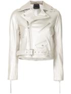 Aula Belted Leather Jacket - Metallic