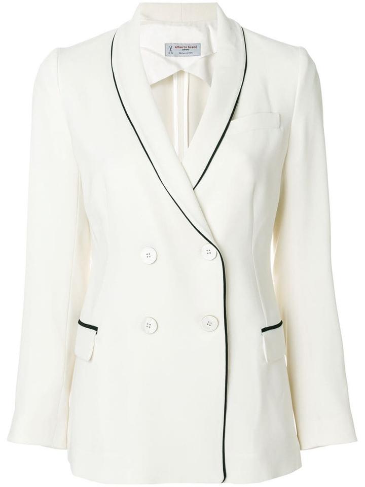 Alberto Biani Double Breasted Fitted Jacket - Neutrals