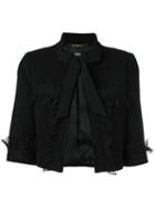 Alberta Ferretti Fringed Cropped Jacket, Women's, Size: 42, Black, Silk/acetate/rayon/virgin Wool