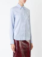 Rochas - Embroidered R Shirt - Women - Silk - 40, Blue, Silk