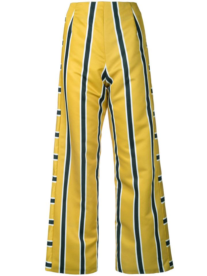 Gwen Salakaia - Striped Trousers - Women - Polyamide - 2, Yellow/orange, Polyamide