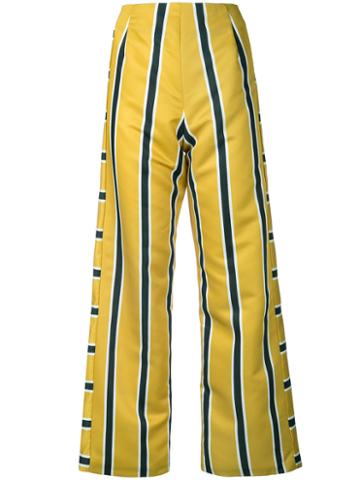Gwen Salakaia - Striped Trousers - Women - Polyamide - 2, Yellow/orange, Polyamide