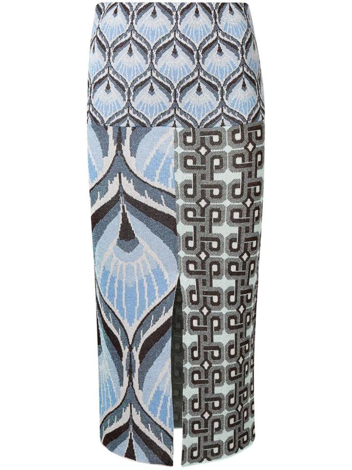 Circus Hotel Printed Midi Skirt - Blue