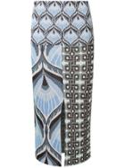 Circus Hotel Printed Midi Skirt - Blue
