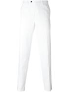 Mp Massimo Piombo Straight Leg Tailored Trousers, Men's, Size: 48, White, Cotton