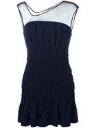 Jay Ahr Sheer Panel Dress, Women's, Size: 38, Blue, Viscose/spandex/elastane/polyester/silk
