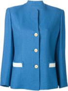 Hermès Vintage Contrasting Pocket Buttoned Jacket, Women's, Size: 40, Blue