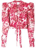 Brognano Floral Pussy Bow Blouse - Pink & Purple