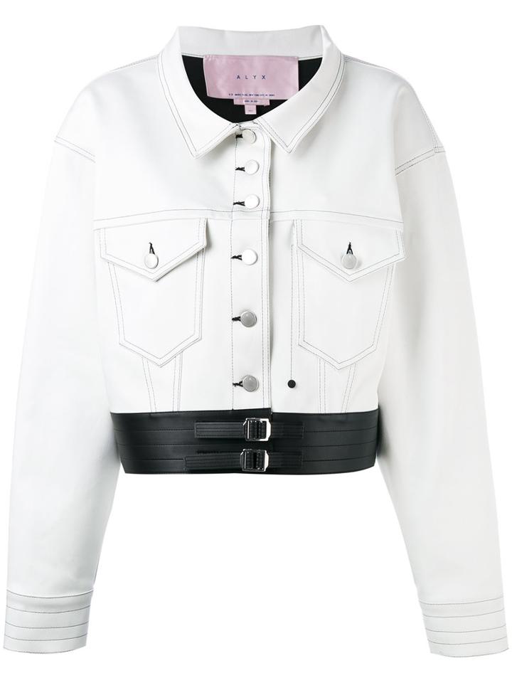 Alyx - Cropped Jacket - Women - Cotton/artificial Leather - M, White, Cotton/artificial Leather