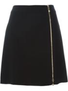 Versace Side Zip A-line Skirt, Women's, Size: 44, Black, Viscose/acetate/spandex/elastane/rayon
