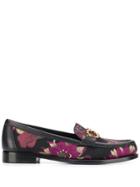 Salvatore Ferragamo Floral Gancini Loafers - Black