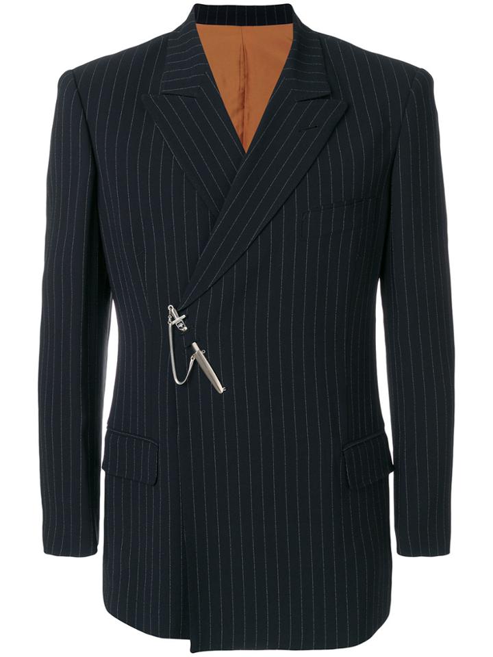 Jean Paul Gaultier Vintage Embellished Pinstripe Blazer - Black