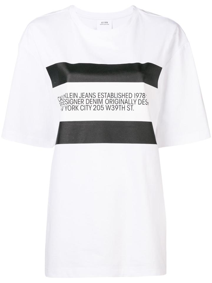 Calvin Klein Jeans Designer Bio Print T-shirt - White