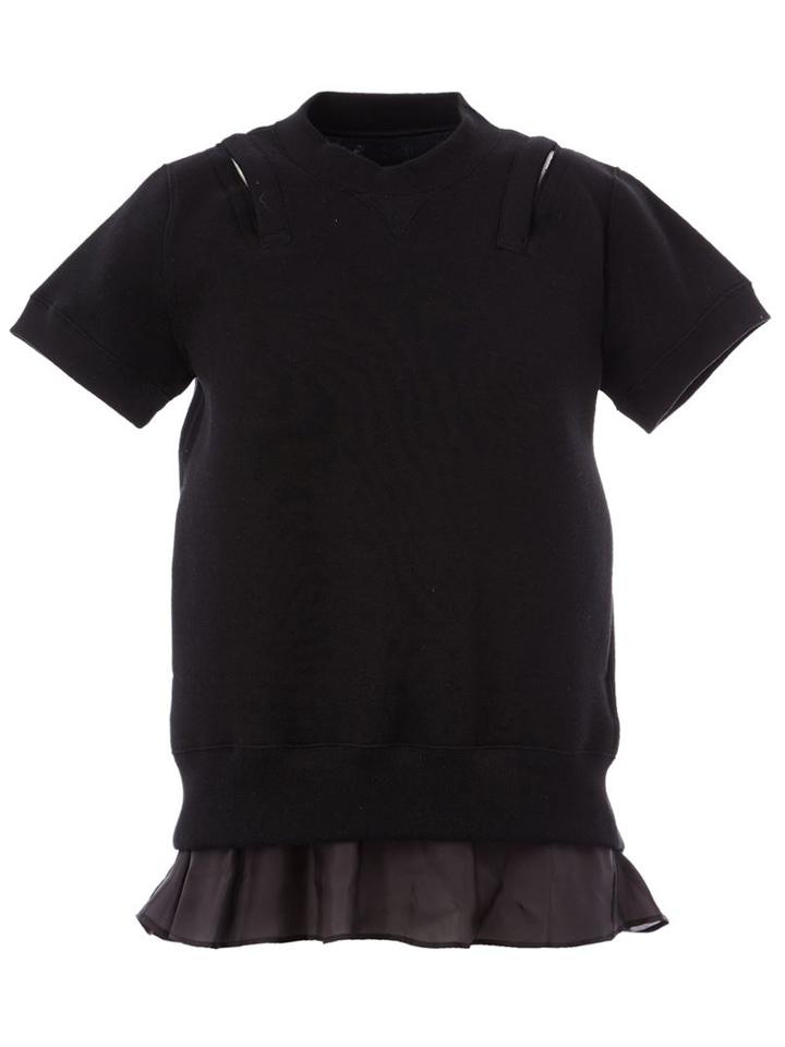 Sacai Layered Camisole Sweatshirt, Women's, Size: 2, Black, Cotton/nylon/polyester/cupro