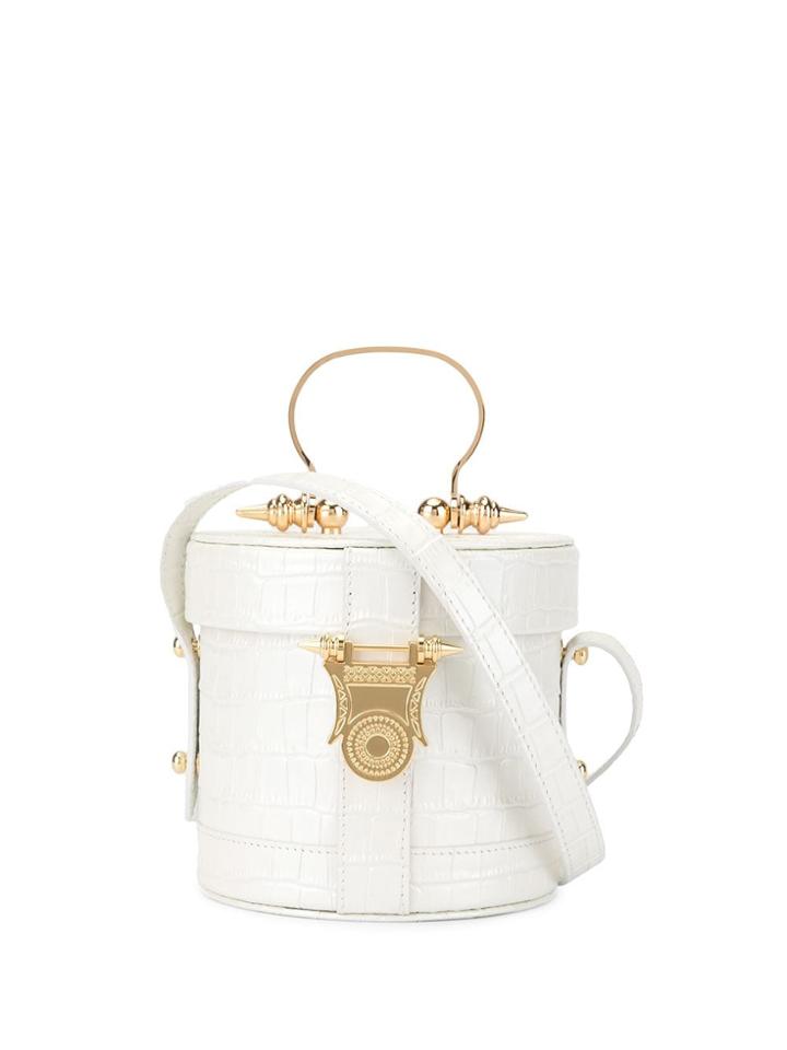 Okhtein Papyrus Embossed Tote Bag - White