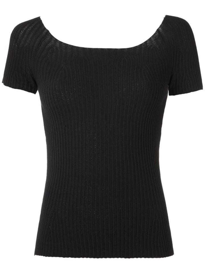 Martha Medeiros Knitted Off The Shoulder Top - Black