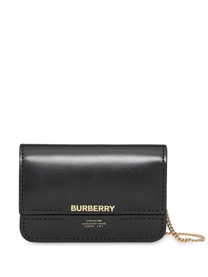Burberry Horseferry Print Card Case With Detachable Strap - Black