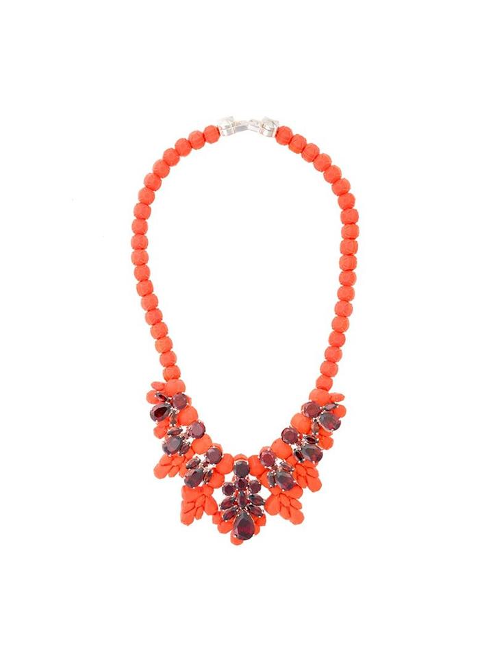 Ek Thongprasert Stone Embellished Necklace, Women's, Yellow/orange, Silicone