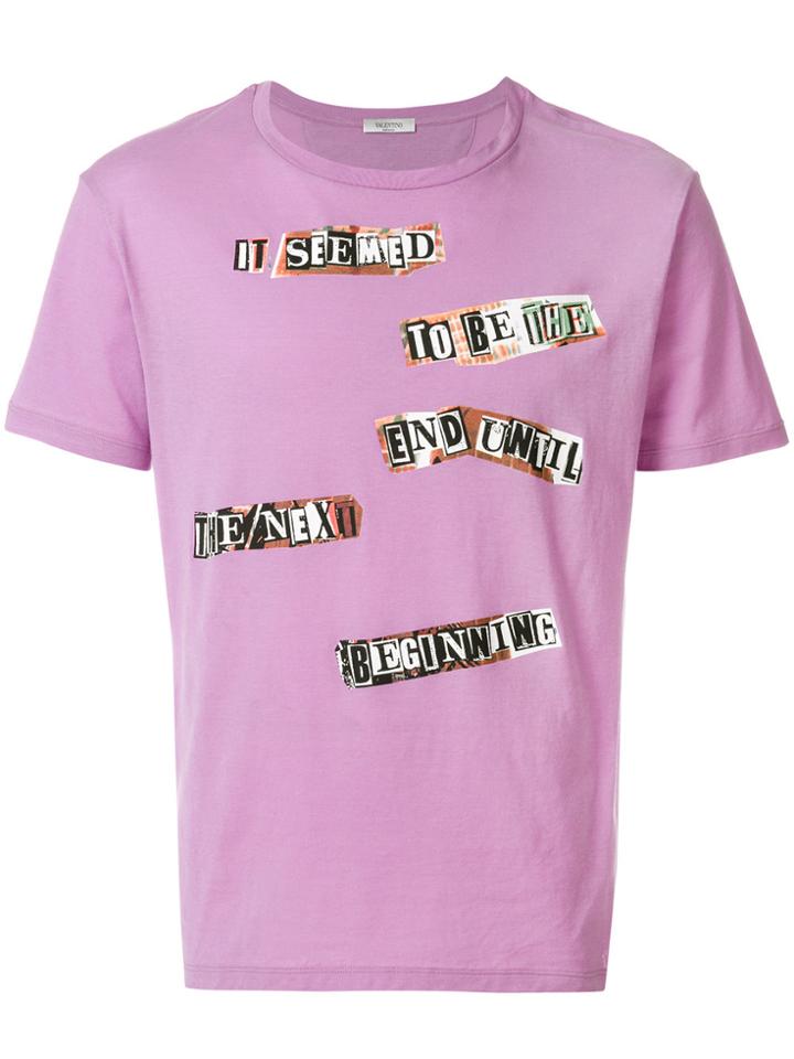Valentino Patch Print T-shirt - Pink & Purple